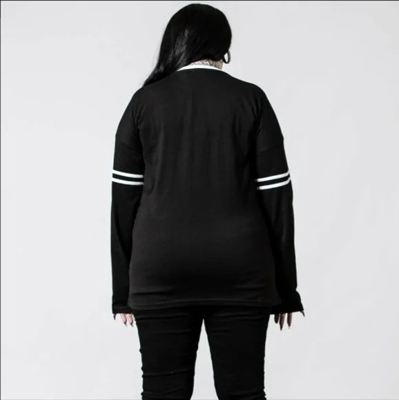 Killstar Black and White Night Rider Long Sleeve Tee - Picture 9 of 9